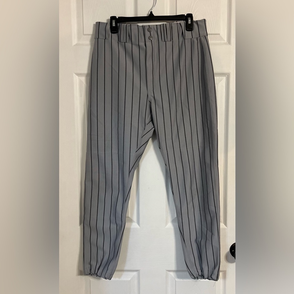 Russell Athletic Men’s Size 36 Baseball Pants Gray With Black Stripes
